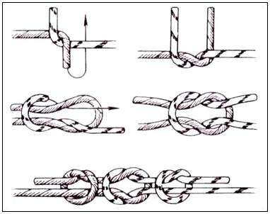 Как привязать палку к веревке. Простые узлы в туризме