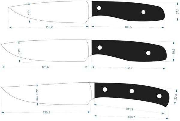 Рукоятки для ножей из дерева эскизы и чертежи. Варианты ручек для ножей