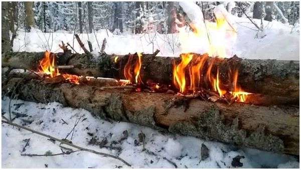 Костер ладья. Нодья – самый долгогорящий костер