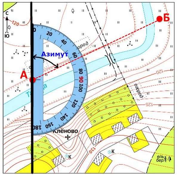 Азимут определение на карте. Как определить азимут?
