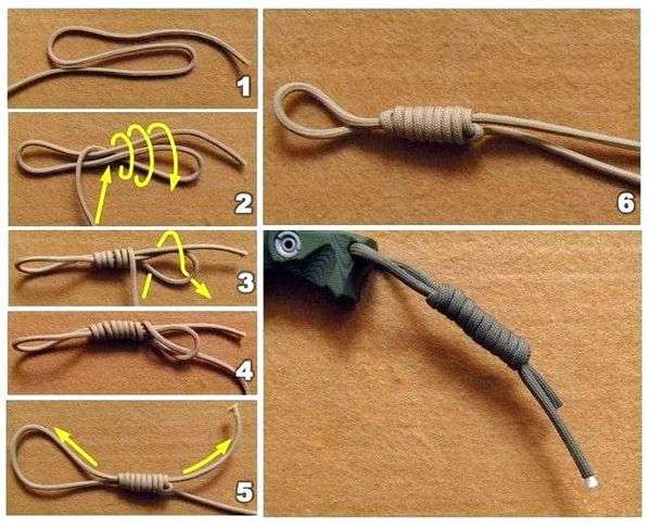 Узлы для темляков. Темляк для ножа из паракорда, схемы и способы плетения