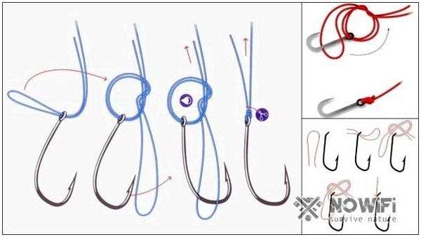 Как крепко привязать крючок к леске. Как привязать леску к крючку: схемы надежных узлов