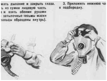 Правильная последовательность действий при надевании противогаза. как правильно одевать противогаз