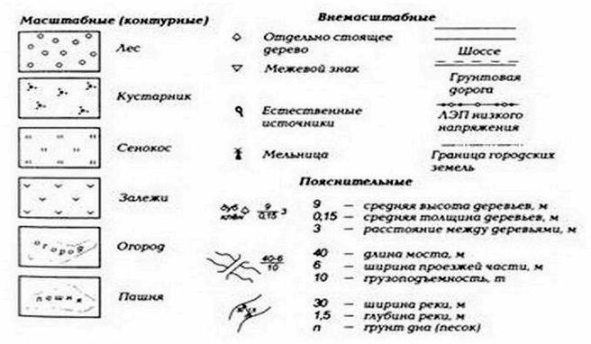 Условные знаки для отдельно стоящих деревьев на топографических планах - страница 34